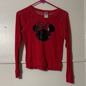 Disney Sparkling Red Minnie Mouse Long Sleeve Tee